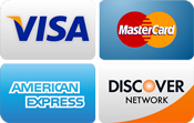 we accept visa, mastercard, discover and american express